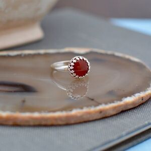 Sterling Silver Dark Carnelian Ring